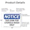Signmission This Sink For Utensil Wash Only, 14 in W x Rectangle, Aluminum OS-2PACK-NS-A-1014-L-16709 - alternate 4